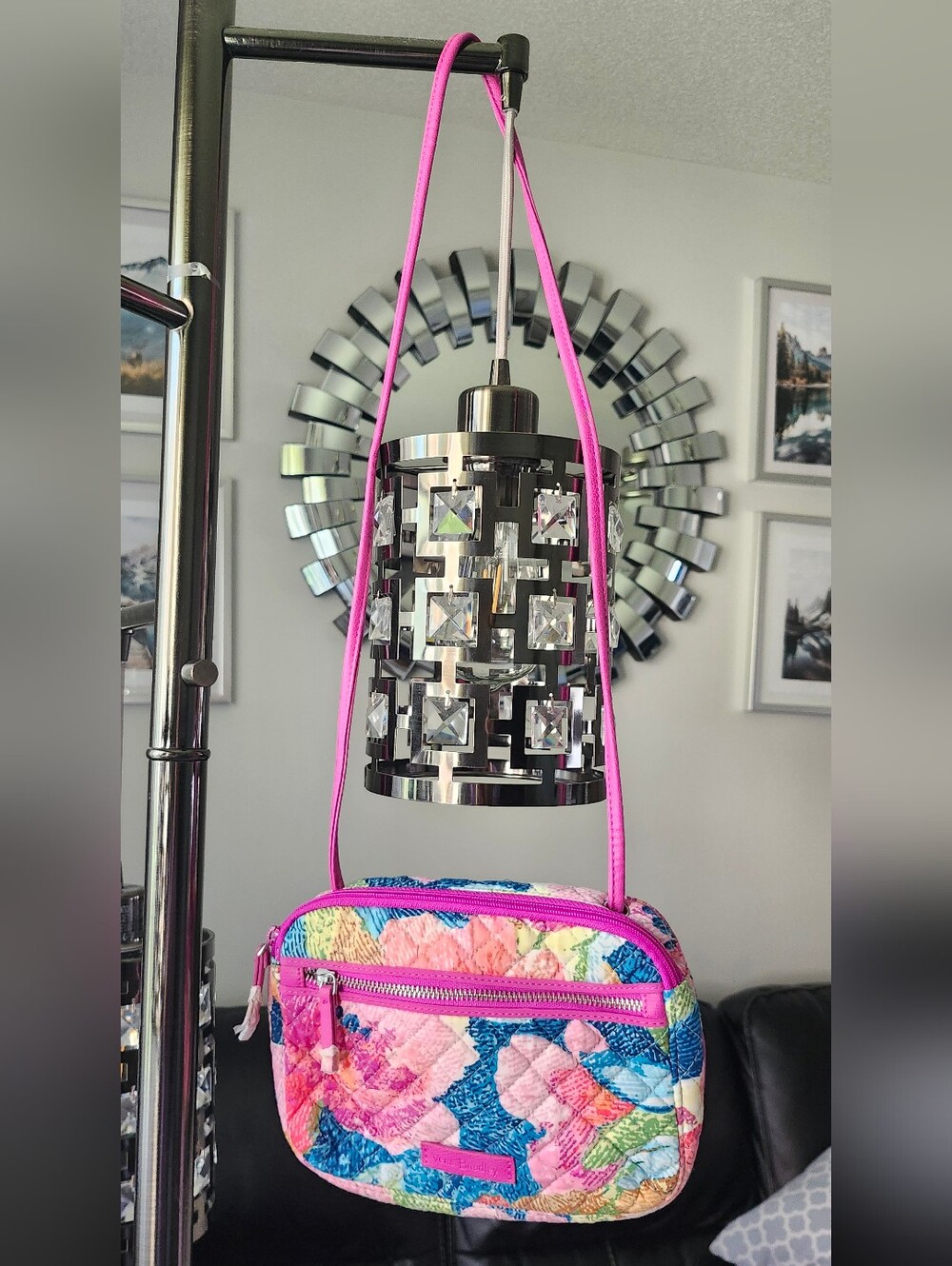Vera Bradley Teal And Pink Floral Quilted Bag